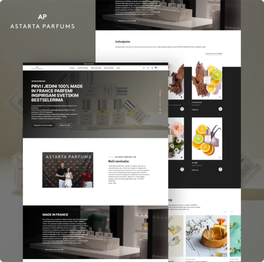 Astarta Parfums — webshop sajta